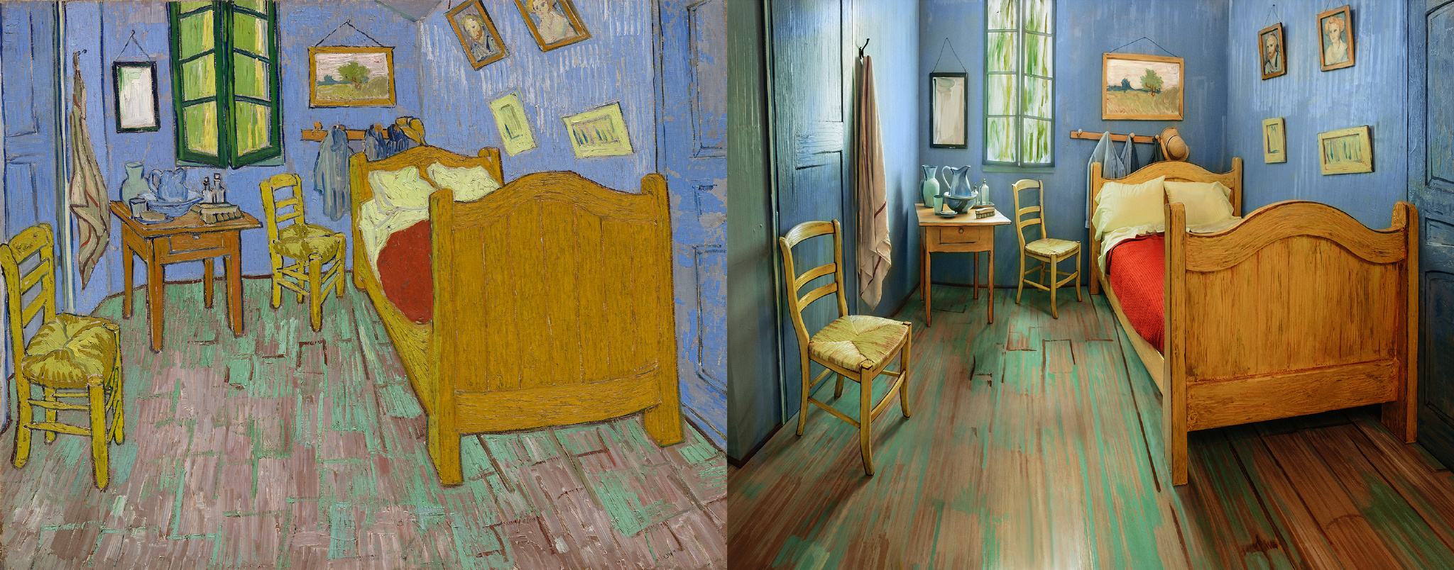 芝加哥艺术博物馆根据梵·高的油画重建了他的卧室.jpg