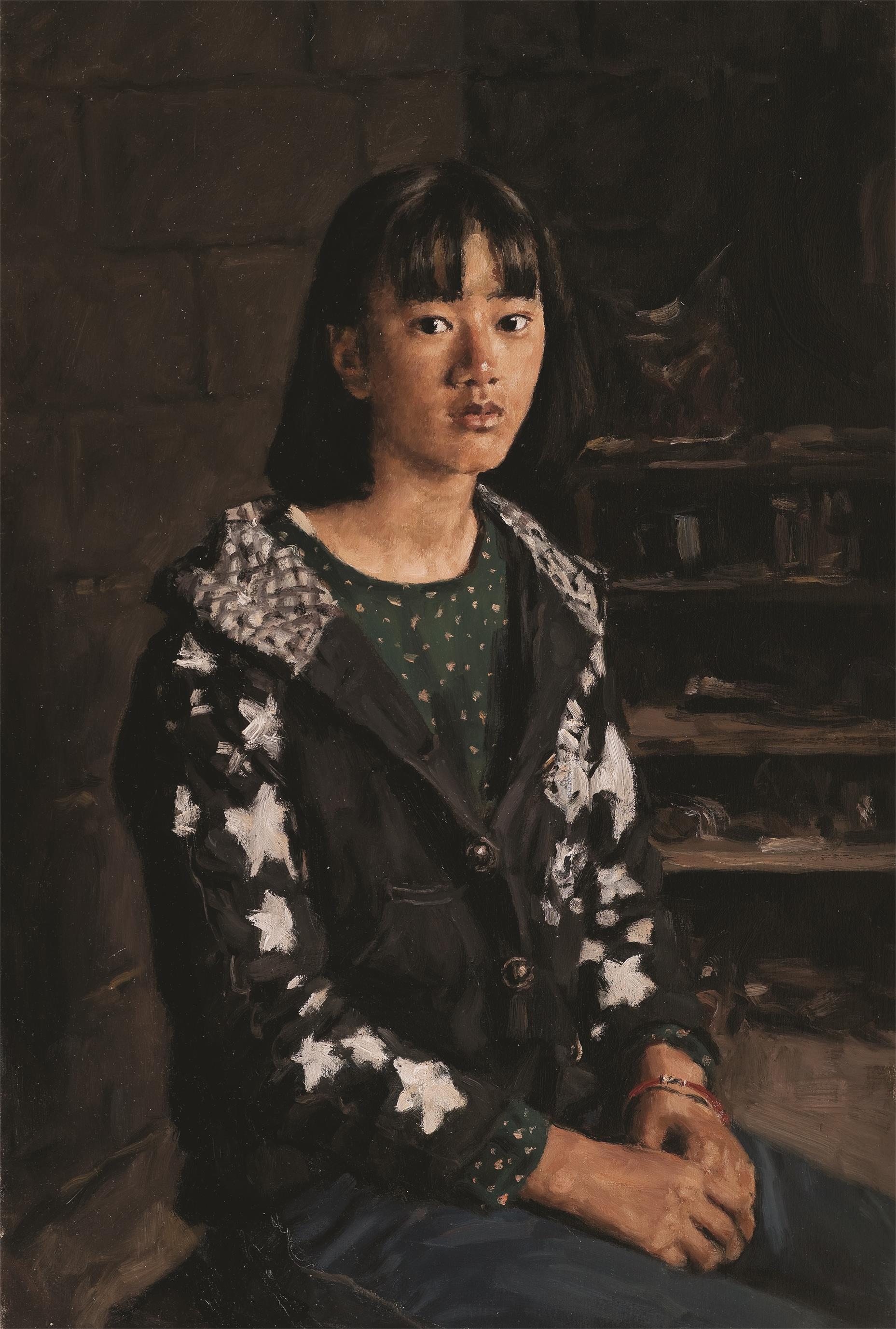 1954杨飞云 云南布朗族少女 布面油画 90cmX90cm 2016年.jpg