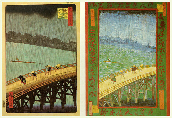 左图：歌川广重《大风暴雨》1857年 右图：梵高《雨中大桥》1887年.jpg