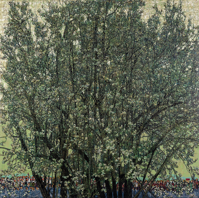 张玉惠 -福建盛世花开漆画／200cm×200cmZhang Yuhui (Fujian)Blossom In The Flourishing AgeLacquer painting ? 200cm×200cm.JPG