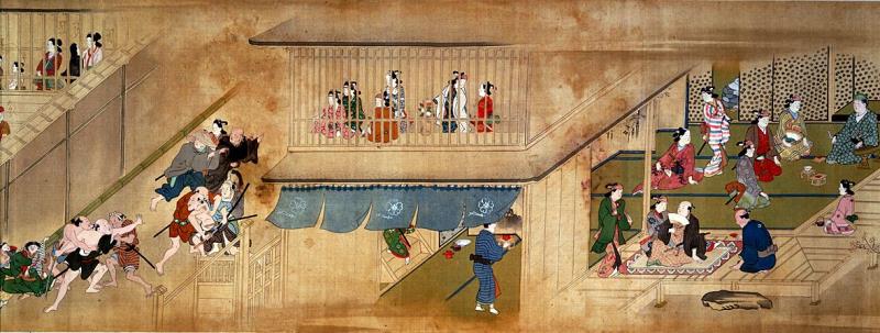 菱川师宣：北楼及演剧图卷，17世纪，东京国立博物馆藏品.jpg