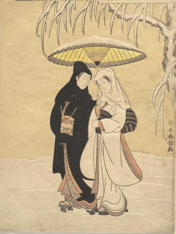 铃木春信：雪中相合伞，1767年左右.jpg