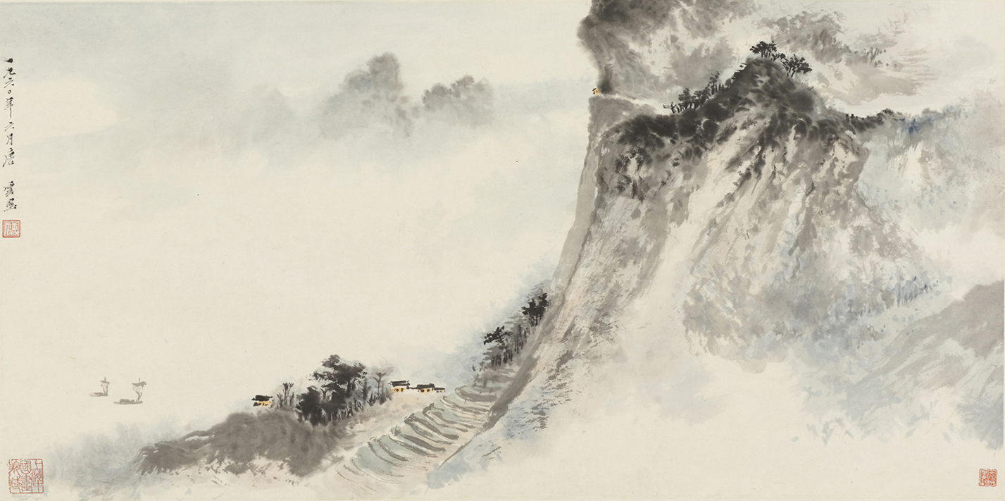唐云  江山如此多娇·大江东去  纸本设色  1960年  33×66.5cm  上海中国画院藏.jpg