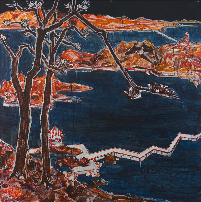 山行系列-傍生 郭利伟 布面丙烯 150×300cm 2013年.jpg