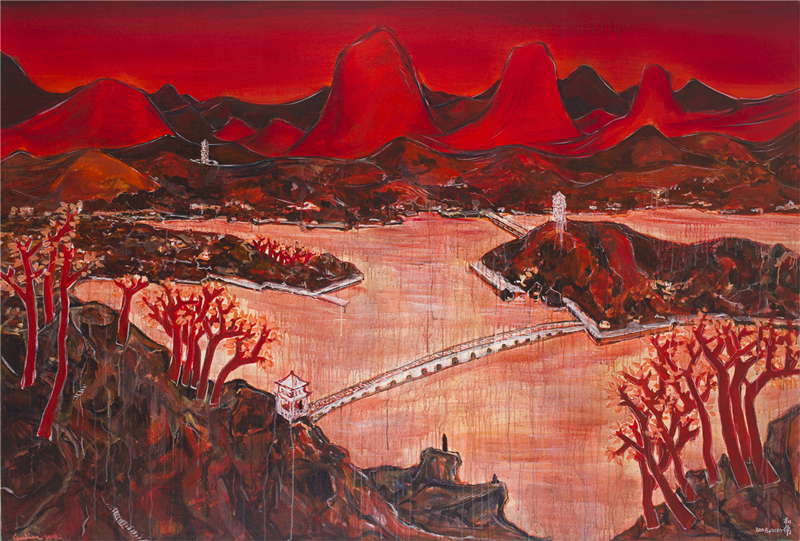 游园系列 - 白桥 郭利伟 布面丙烯 150×220cm 2010年.jpg