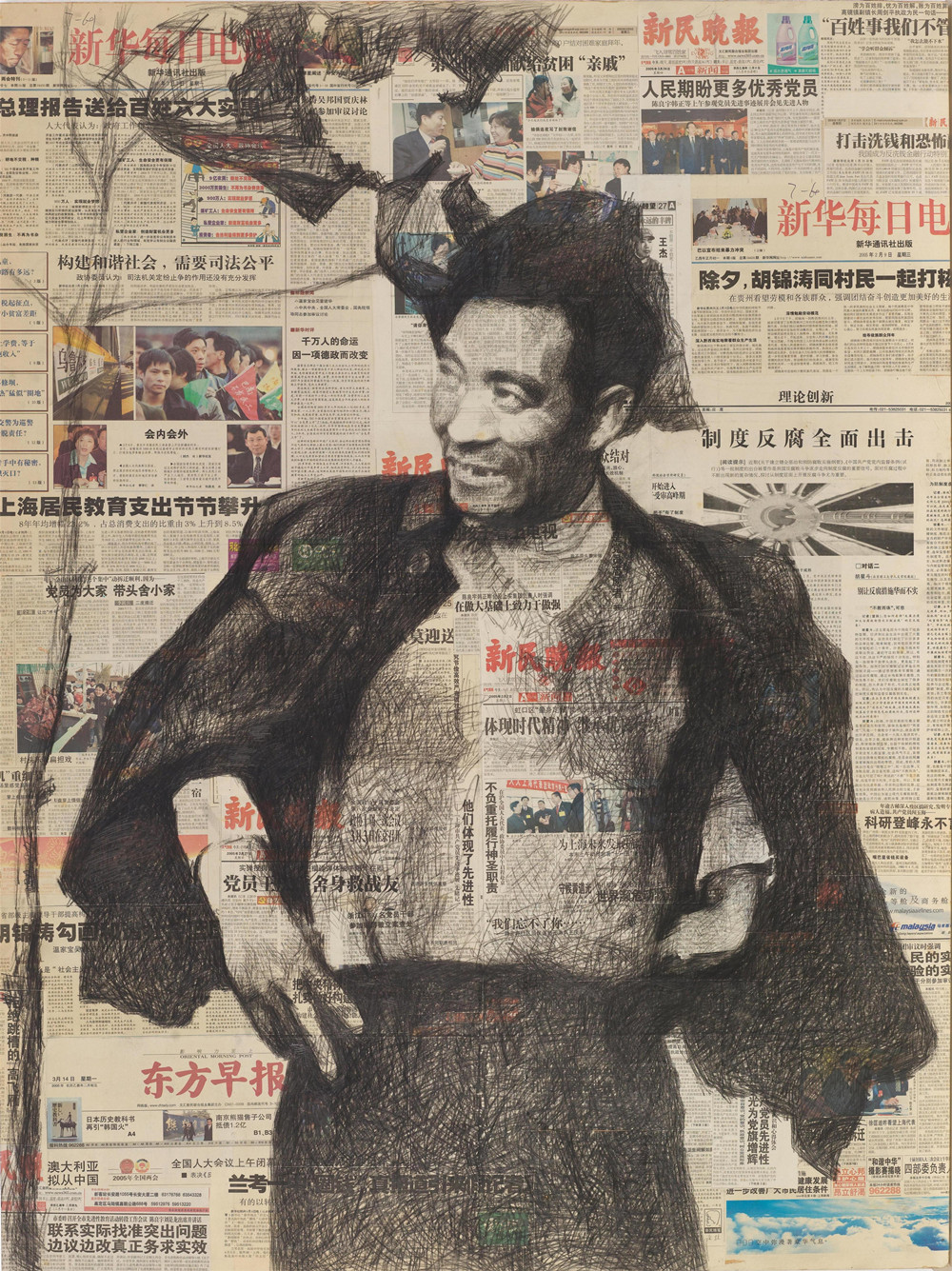 《焦裕禄》周长江_2011_88×118cm素描 综合材料.jpg