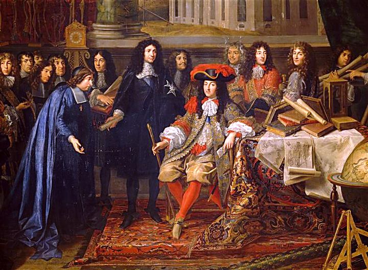 1666年，柯尔贝尔向路易十四引荐皇家科学院成员，来自维基百科.jpg