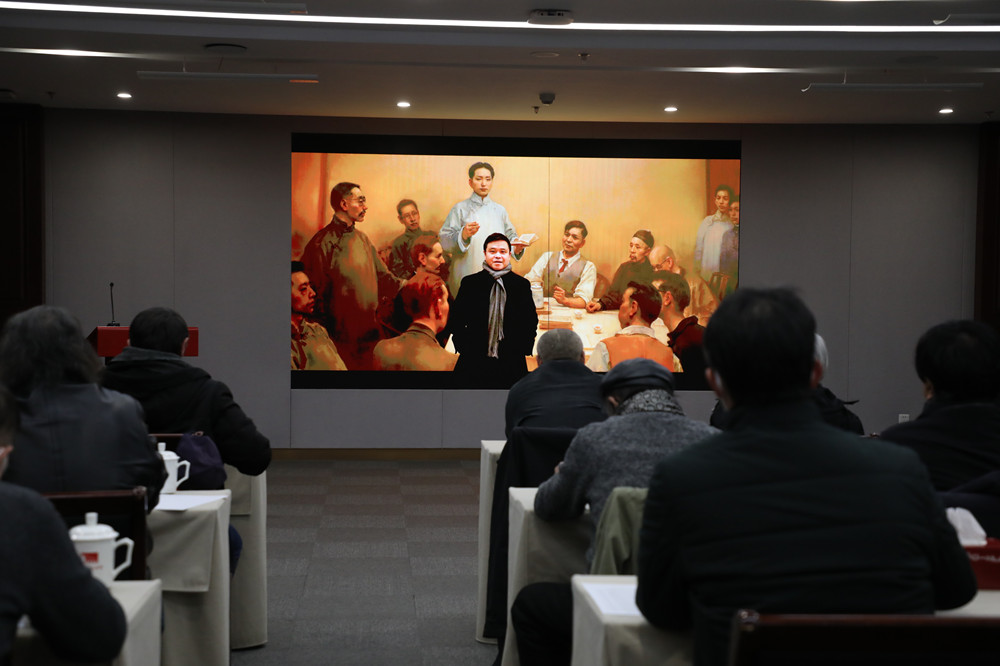 中国美术家协会副主席、四川美术学院院长庞茂琨通过视频发言.JPG