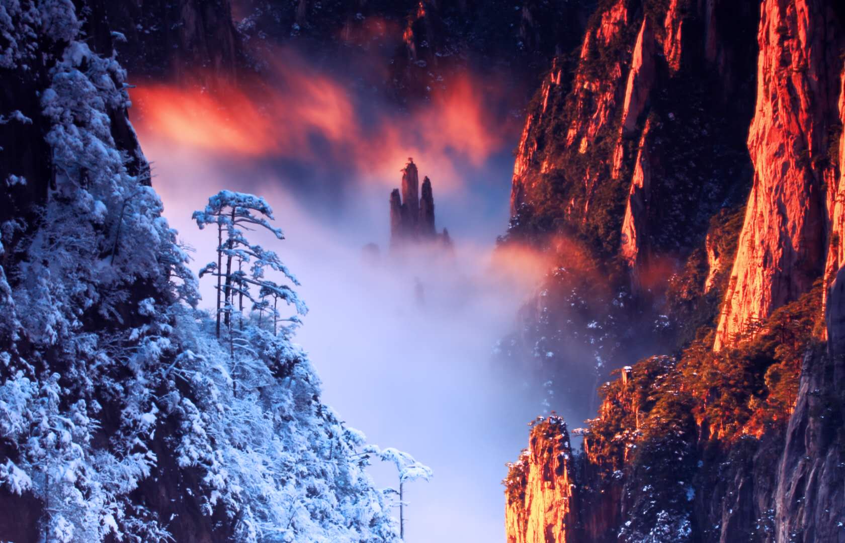 黄山雪景图